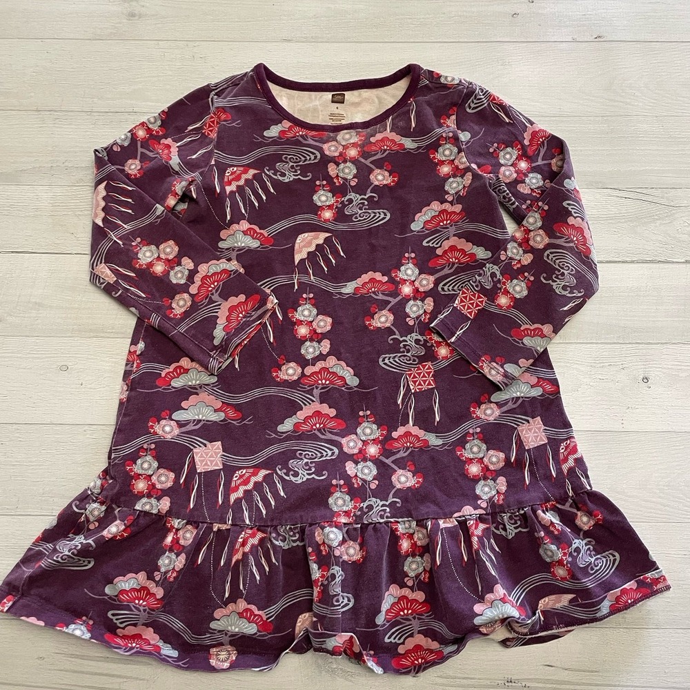 Tea collection girls long sleeve dress size 6